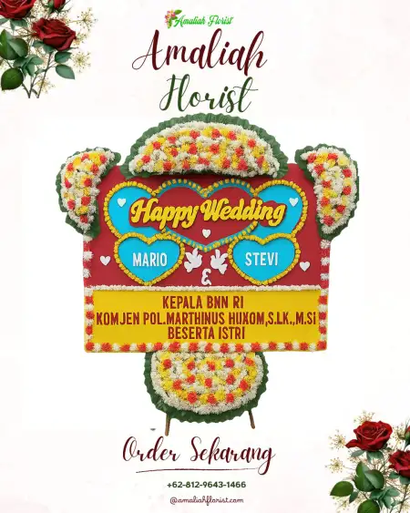 Papan Bunga Pernikahan Bina Karya Sakti